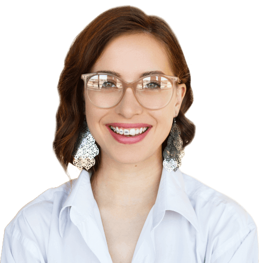 woman with braces and clear aligners