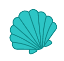 Blue beach shell artwork