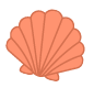 Pink beach shell artwork